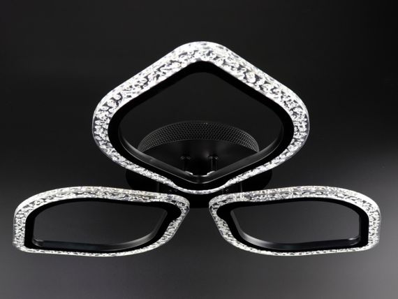 Люстра світлодіодна стельова LED світильник для квартири на стелю лед з пультом 25745 Чорний 8х57х57 см.