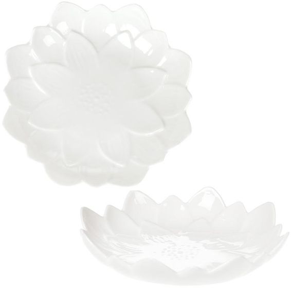 Набір 4 порцелянових блюда "White City Астра" Ø20см, біла порцеляна