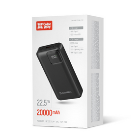 Павербанк 20000 mAh ColorWay Optimal Power CW-PB200LPB5BK-PDD 22,5W USB/Type-C QC+PD чорний