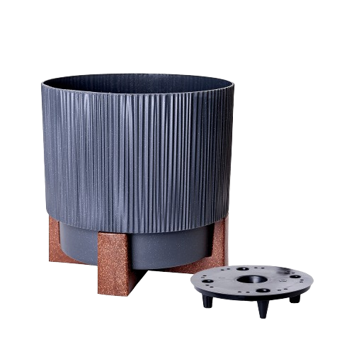 Вазон Осло зі вставкою та декоративною підставкою 24см граніт Алеана