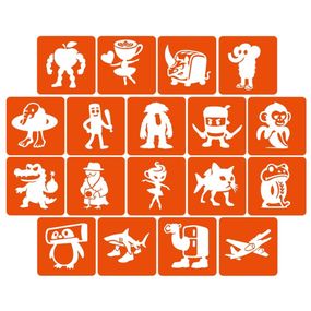 Набір трафаретів для біотату "Італійський брейнрот №1" Italian-brainrot_5x5_18_1