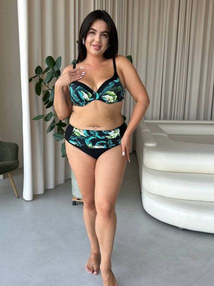 Роздільний купальник PLUS SIZE з високими плавками та сформованими чашками у бюсті