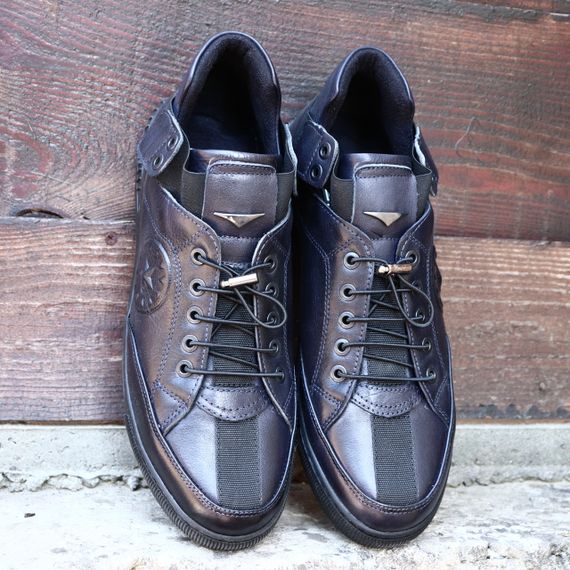 Брендові утеплені моксини Luciano Bellini синього кольру | Зображення 5