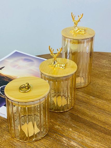 Банка для хранения Olens Золотой олень 102-648 950 мл 9х18 см янтарная | Зображення 6