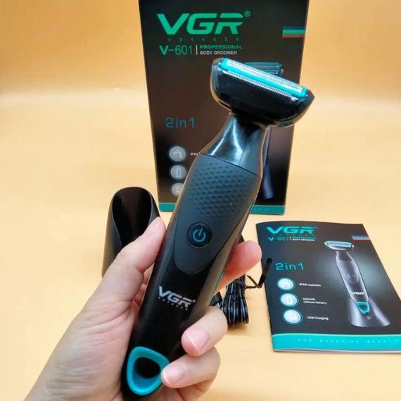 Машинка для стрижки 2в1, от USB, VGR V-601 / Электробритва с подставкой / Мужской аккумуляторный триммер | Зображення 5