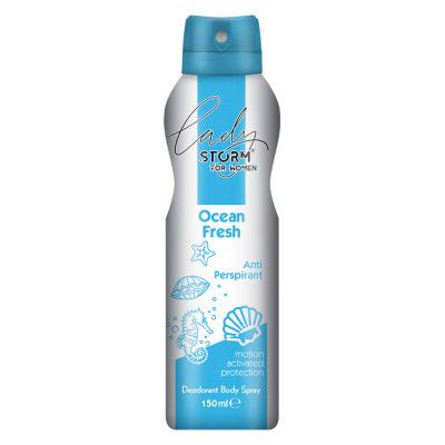 Женский дезодорант-антиперспирант LADY STORM для тела Ocean Fresh 150 мл