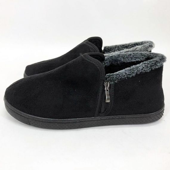 Черевики на осінь утеплені 42р 26,5см, домашні чоловічі валянки, зимові бурки на хутрі. Колір: чорний | Зображення 1