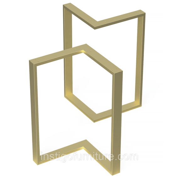 Комплект опор для столу з металу 566×325mm, H=730mm (профільна труба: 60x20mm) Золото