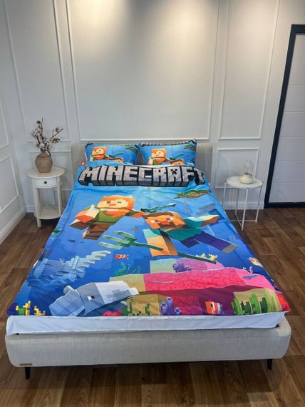 Постільна білизна 3D полуторна з мікросатину Minecraft №3 31398 150х215 см 70х70 см | Зображення 4
