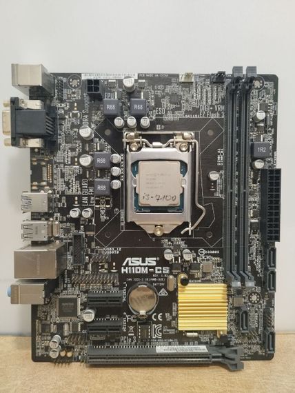 Комплект: материнская плата Asus H110M-CS / Intel Core i3-7100 (2 (4) ядра по 3.9 GHz) / Intel HD Graphics 630 / Socket LGA1151 / Кулер б/у | Зображення 1