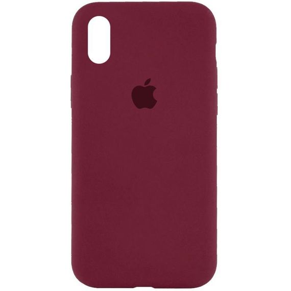 Чохол Silicone Case Full Protective (AA) для Apple iPhone X / XS (5.8") Бордовий / Plum