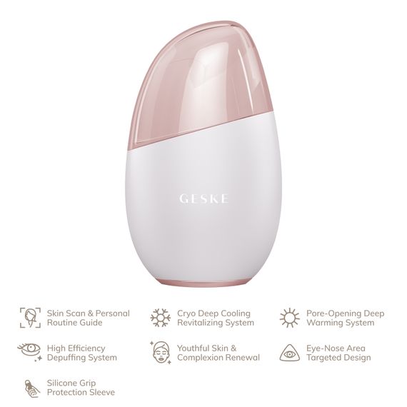 Масажер для обличчя GESKE Cool&Warm Eye and Face Massager 7в1 starlight, Бежевий | Зображення 1