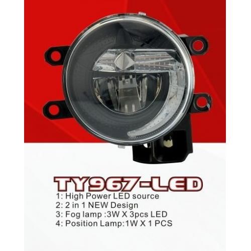 Фари дод. модель Toyota Cars/TY967-LED/12V9W+2W/FOG+Position/ел. проводка | Зображення 1