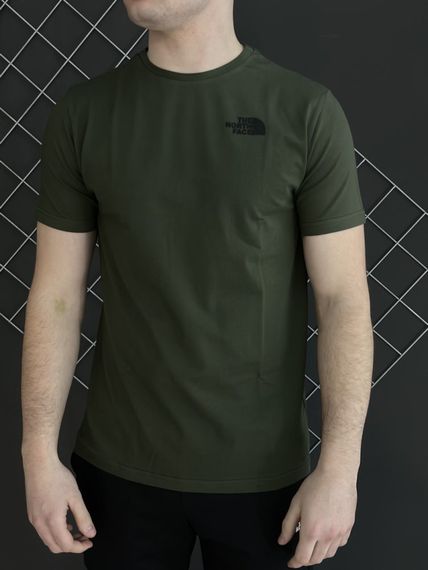 Комплект 3 в 1 Демісезонний спортивний костюм TNF кофта на змійці хакі + чорні штани (двонитка) + Футболка хакі TNF | Зображення 5