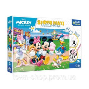 Детские пазлы SUPER МАХІ Disney "Парк развлечений" Trefl 41005 24 элемента, с раскраской