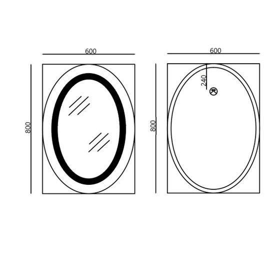 Дзеркало Mixxus PLAIN MV02-60x80 з LED Touch, Anti-fog, димером, регулюванням яскравості, годинником (MI6933) | Зображення 1