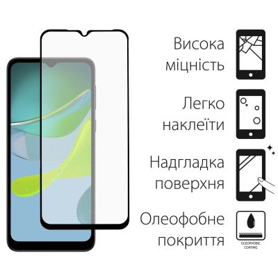 Стекло защитное Dengos Full Glue Motorola E13/E20 (black) (TGFG-282) | Зображення 1