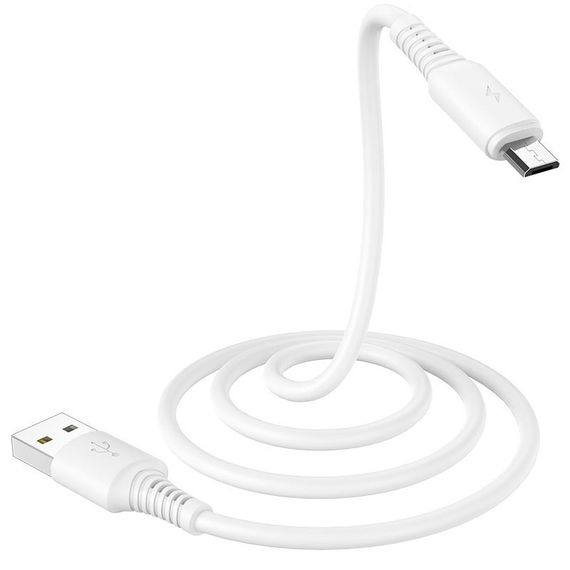 Дата кабель Borofone BX47 Coolway USB to MicroUSB (1m) Белый | Зображення 1