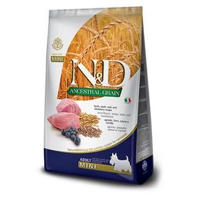 Сухой корм с ягнятиной для собак малых пород Farmina N&D Lamb & Blueberry Adult Mini, 7 кг