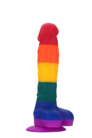 Радужный фаллоимитатор на присоске Dream toys Colourful Love Rainbow Dildo, 20 см х 3.8 см sexstyle | Зображення 1
