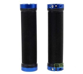 Грипсы (ручки руля)   SPELLI SBG-6703-Lock, Черные с Синими локами,прямые, круглые, длина 132 мм FM