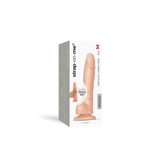 Реалистичный фаллоимитатор Strap-On-Me Sliding Skin Realistic Dildo Vanille M, эффект подвижной кожи Sex Aura | Зображення 8