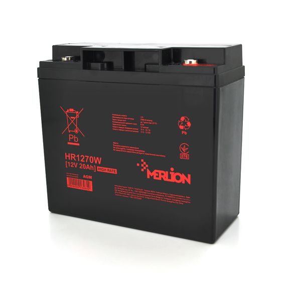 Аккумуляторна батарея MERLION HR1270W, 12V 20Ah  ( 181 х 77 х 167 (167) ), Q4