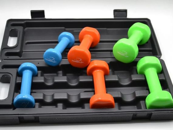 Набір гантелей в кейсі 6 кг PowerPlay 4103 Fitness Dumbells 2 шт *0,5 кг, 2 шт*1 кг, 2 шт*1,5 кг (PP_4103_6kg) | Зображення 3