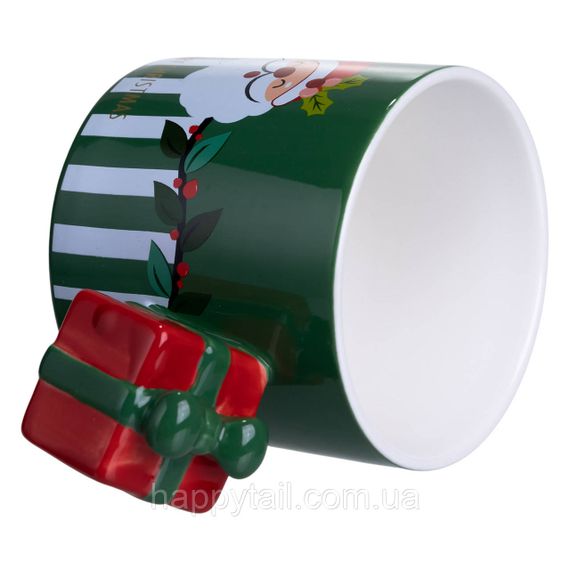Чашка порцелянова новорічна Merry Christmas 400 (мл) Зелена Yiwu FM-CS-49GR | Зображення 2
