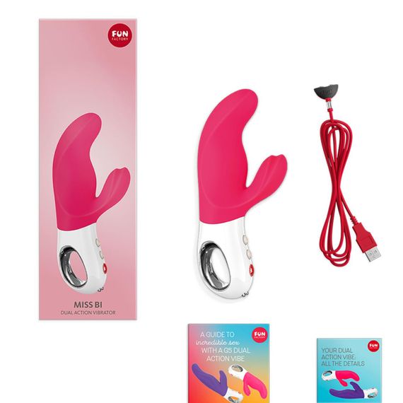 Вибратор-кролик Fun Factory MISS BI pink/white, 2 независимых мотора, диаметр 4,2 см sexstyle | Зображення 6