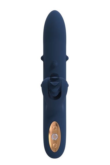 Вибратор с движущимися шариками Dream Тoys Goddess Collection ATHENA и вращающимся отростком, синий Sex Aura | Зображення 3