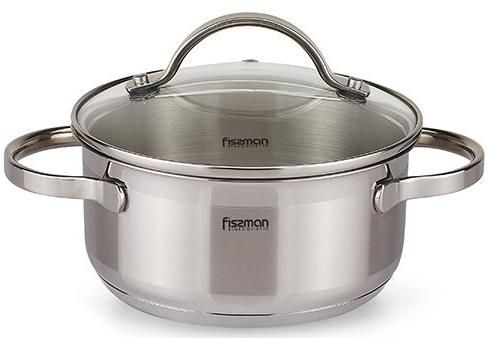 Каструля Fissman Luminosa 7.1л індукційна зі скляною кришкою