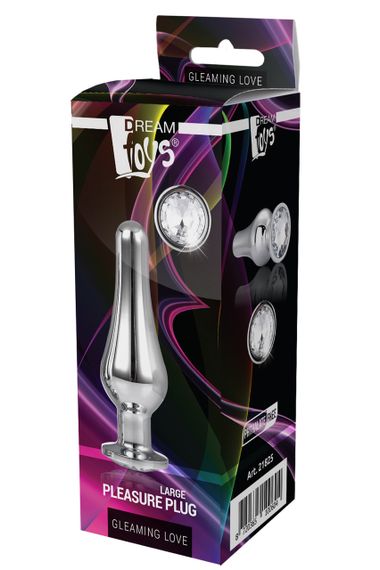 DT21825 анальна пробка конічної форми Dream Toys GLEAMING LOVE SILVER PLEASURE PLUG L | Зображення 1