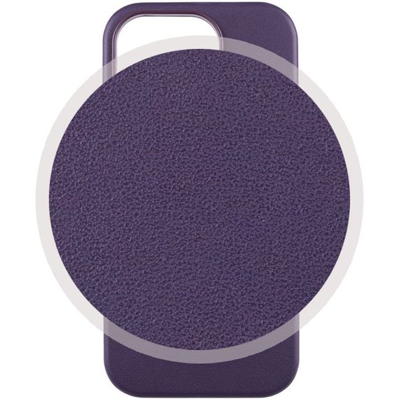 Кожаный чехол Leather Case (AAA) with MagSafe and Animation для Apple iPhone 14 (6.1") | Зображення 1