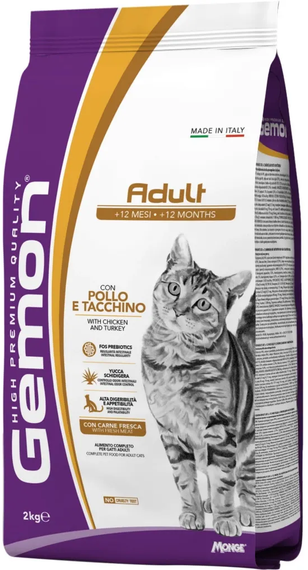 Сухий корм для котів Gemon Cat Adult курка з індичкою (2 кг)