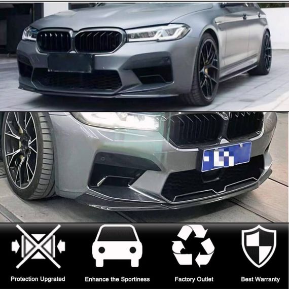 Накладка на передній бампер Lip V5 (для M5 F90 2020-2024, Карбон) для BMW 5 серія G30/31 рр | Зображення 1