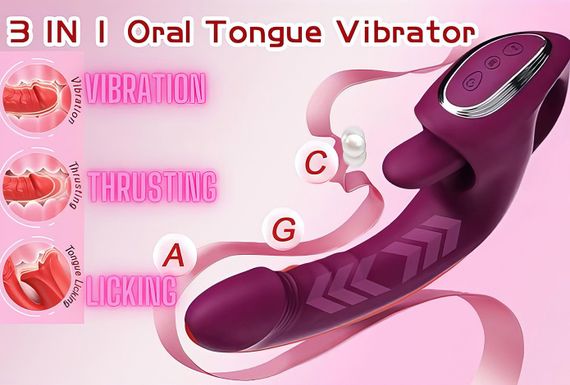 Вибратор Violet Pulse 3-in-1 с толчковой функцией, «язычком» и подогревом | Зображення 9