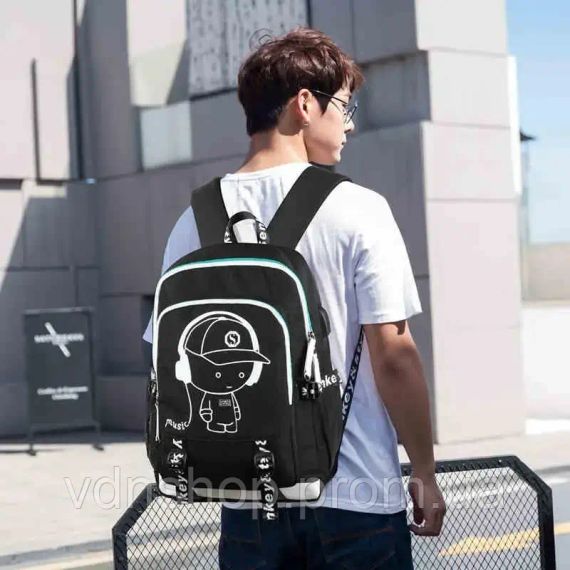 Рюкзак Senkey & Style Music с USB светящийся в темноте | Зображення 3