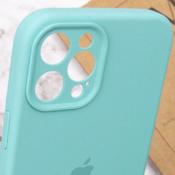 Чохол Silicone Case Full Camera Protective (AA) для Apple iPhone 12 Pro (6.1") Бірюзовий / Marine Green | Зображення 6