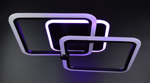 Люстра світлодіодна стельова LED світильник для квартири на стелю лед з пультом 25950 Чорний 10х41х63 см. | Зображення 7