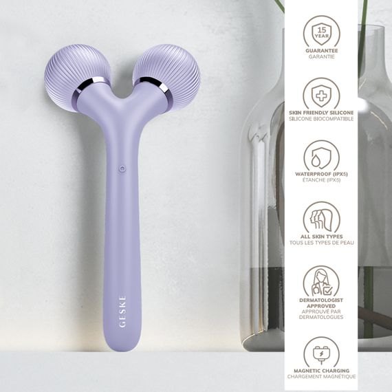 Електронний ультразвуковий ролик для обличчя та тіла GESKE Sonic Facial&Body Roller 4в1 violet | Зображення 2