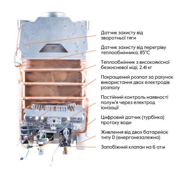 Колонка газовая дымоходная Thermo Alliance JSD20-10N-QB 10 л EURO+ | Зображення 6