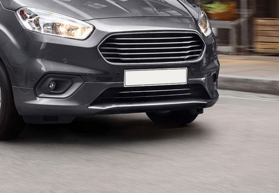 Накладки на бампер OmsaLine (2018-2023, 2 шт, нерж) для Ford Courier 2014↗ гг.