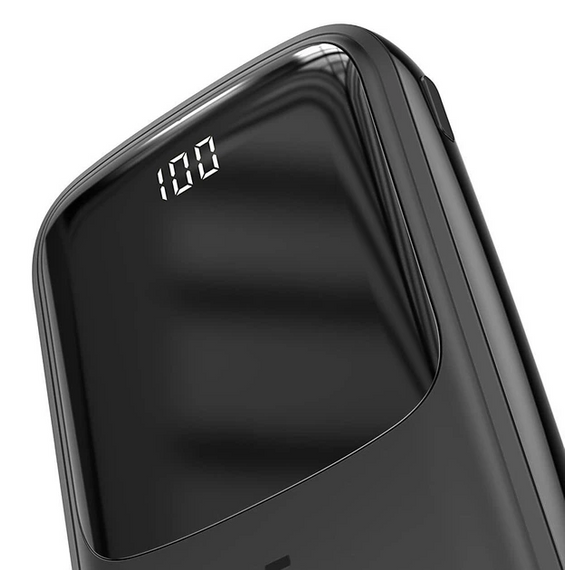 Повербанк Baseus Qpow 10000 мАч со встроенным кабелем Lightning 15 Вт Черный | Зображення 4