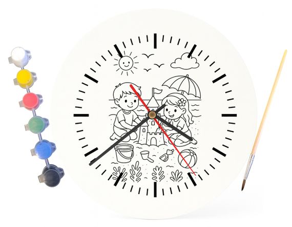 Детский набор для творчества часы раскраска Песочный замок 30 см (Г0048) | Зображення 3