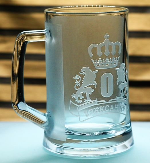 Именной пивной бокал 670 мл Александр персонализированная кружка с монограммой подарок для мужчины | Зображення 1