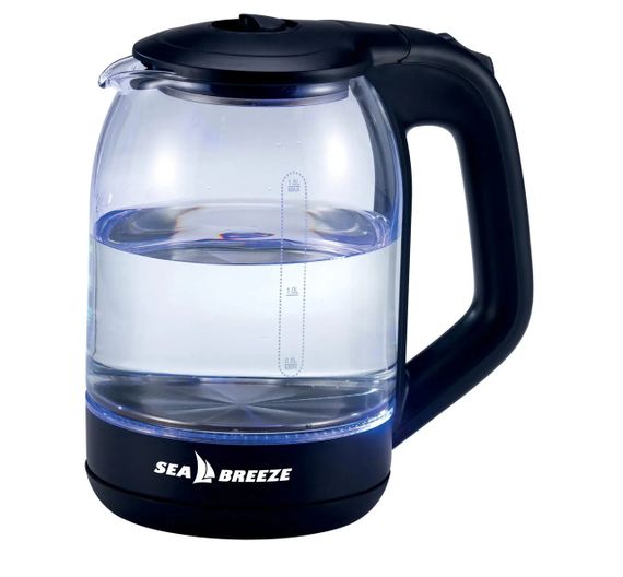 Электрочайник стеклянный Sea Breeze SB-014, 1.8 л, 1500 Вт, с подсветкой