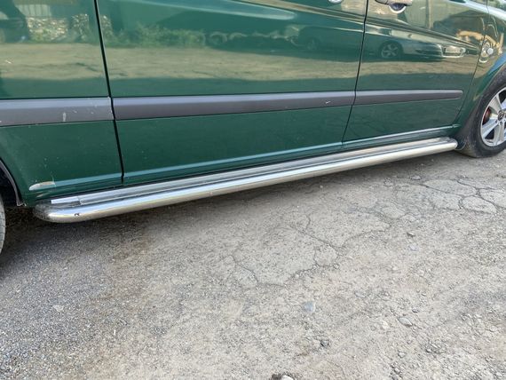 Боковые пороги Premium (2 шт., нерж.) d60, Длинная база для Mercedes Vito / V W447 2014-2024 гг | Зображення 3