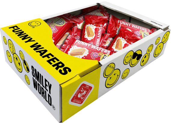 Вафлі з начинкою SmileyWorld FUNNY WAFERS з ароматом тутті фрутті та полуниці 400г (214524) | Зображення 3
