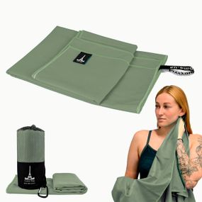 Рушник спортивний мікрофібра з чохлом Love You Хакі 60х120 см (60157)